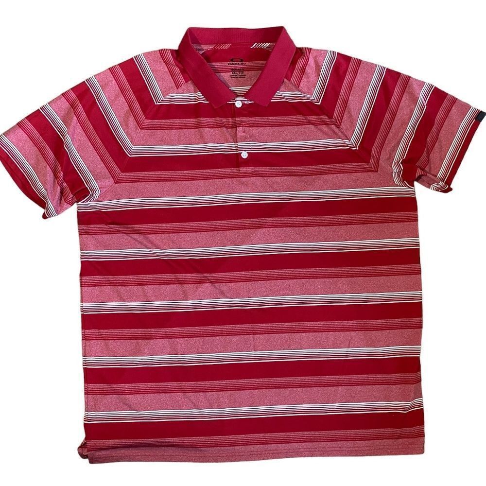 Oakley traditional fit men’s red polo shirt